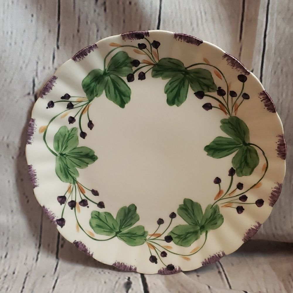 Vintage Hand Printed Decor Plate